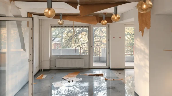 Phoenix First Restorations water damage with collapsed ceiling